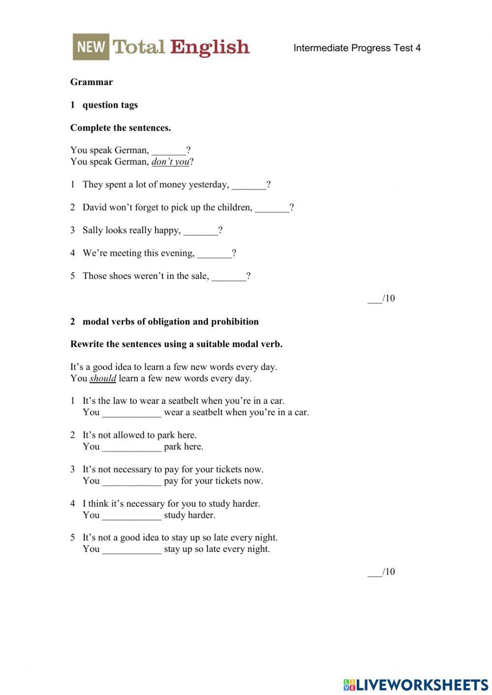 NTE Intermediate Test 4