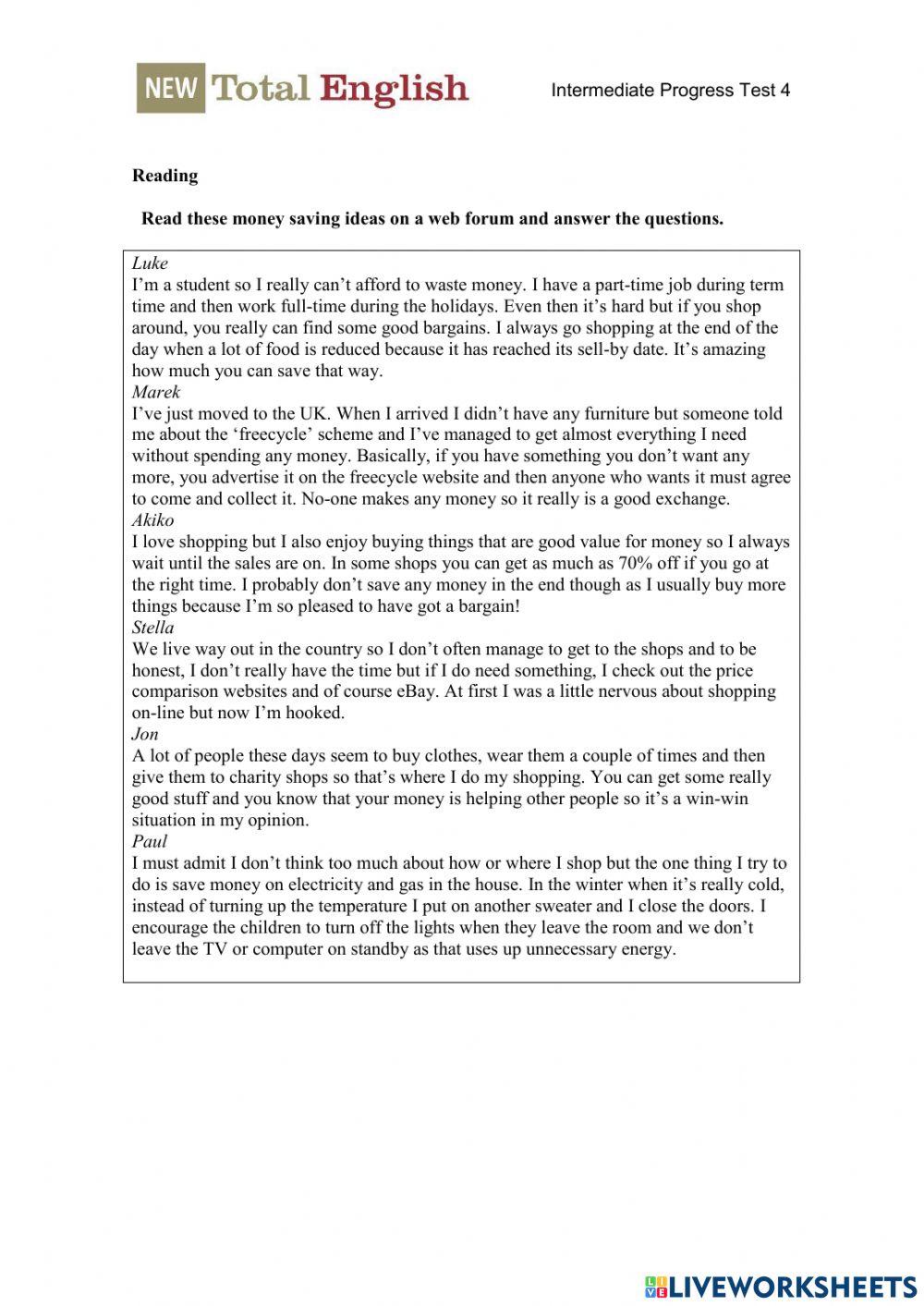 NTE Intermediate Test 4