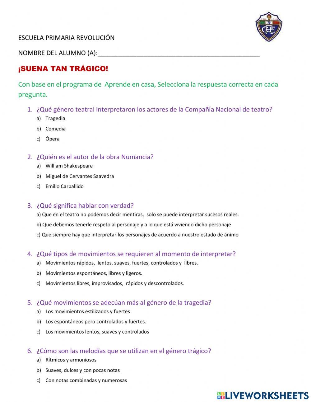 La tragedia en el teatro