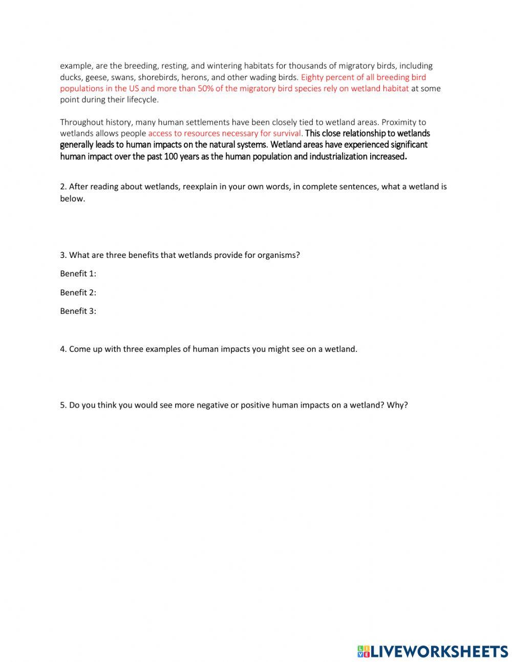 Explore Human Impacts on Wetlands