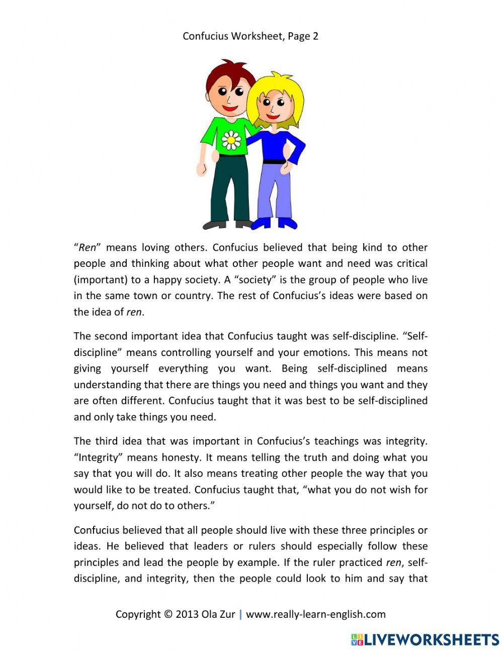 SS Confucius Worksheet online exercise for | Live Worksheets