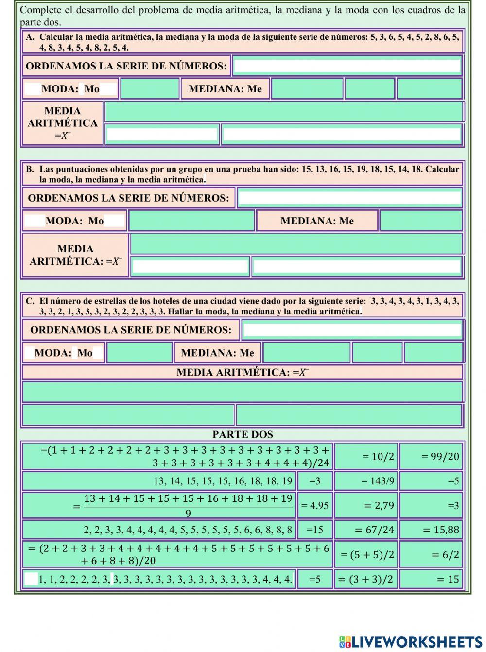 Medidas de tendencia central