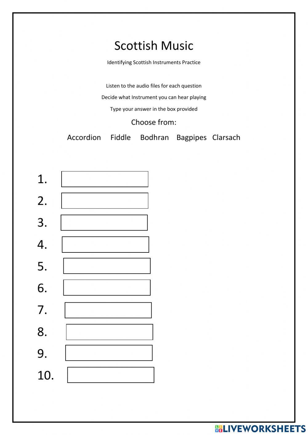 Scottish Music Instruments