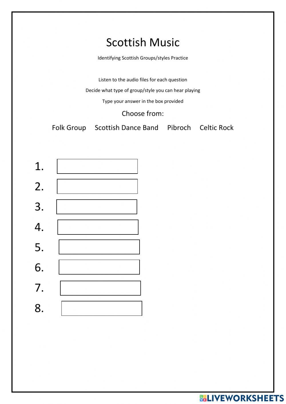 Scottish Music Groups-Styles