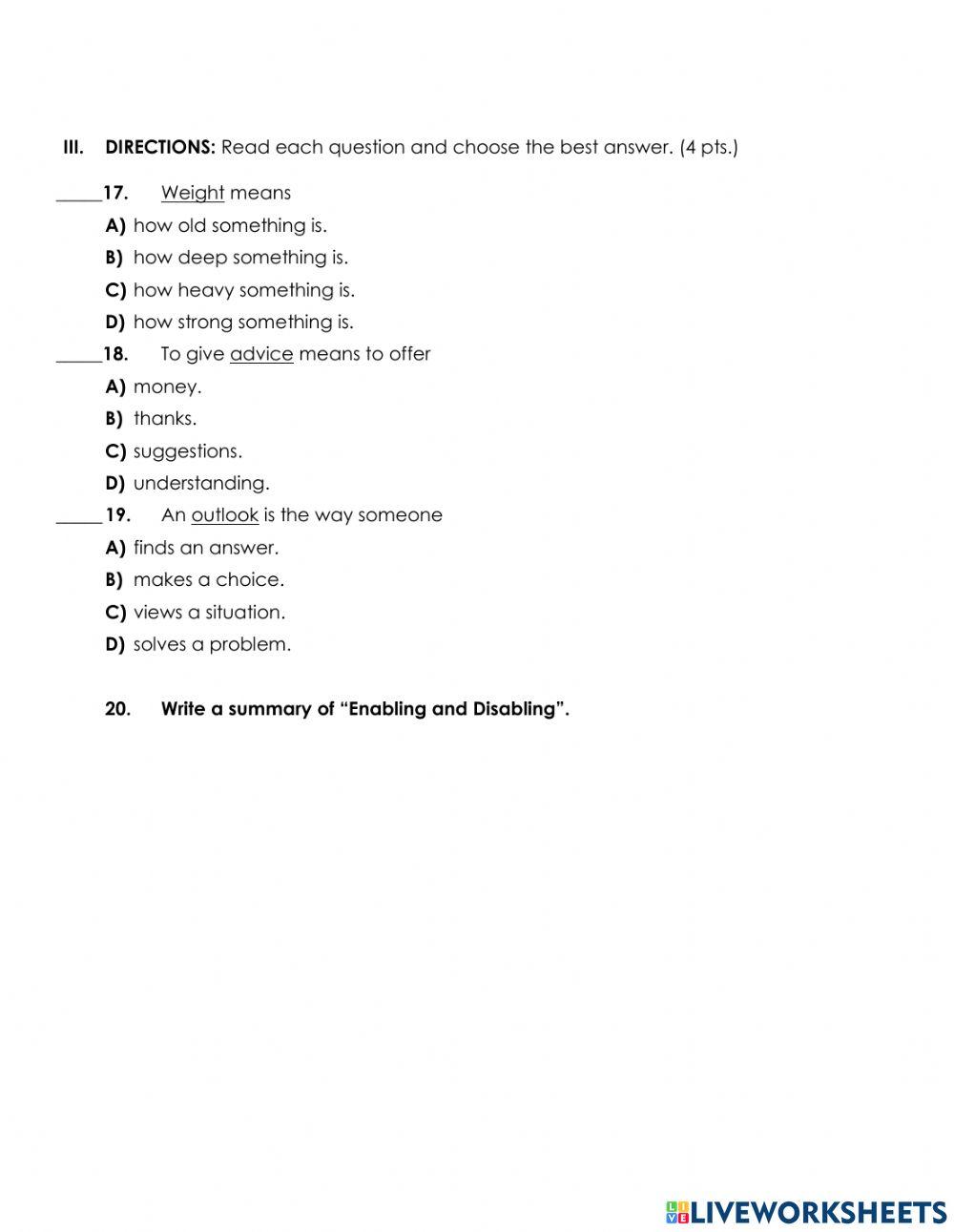 7-T2 Literature Exam