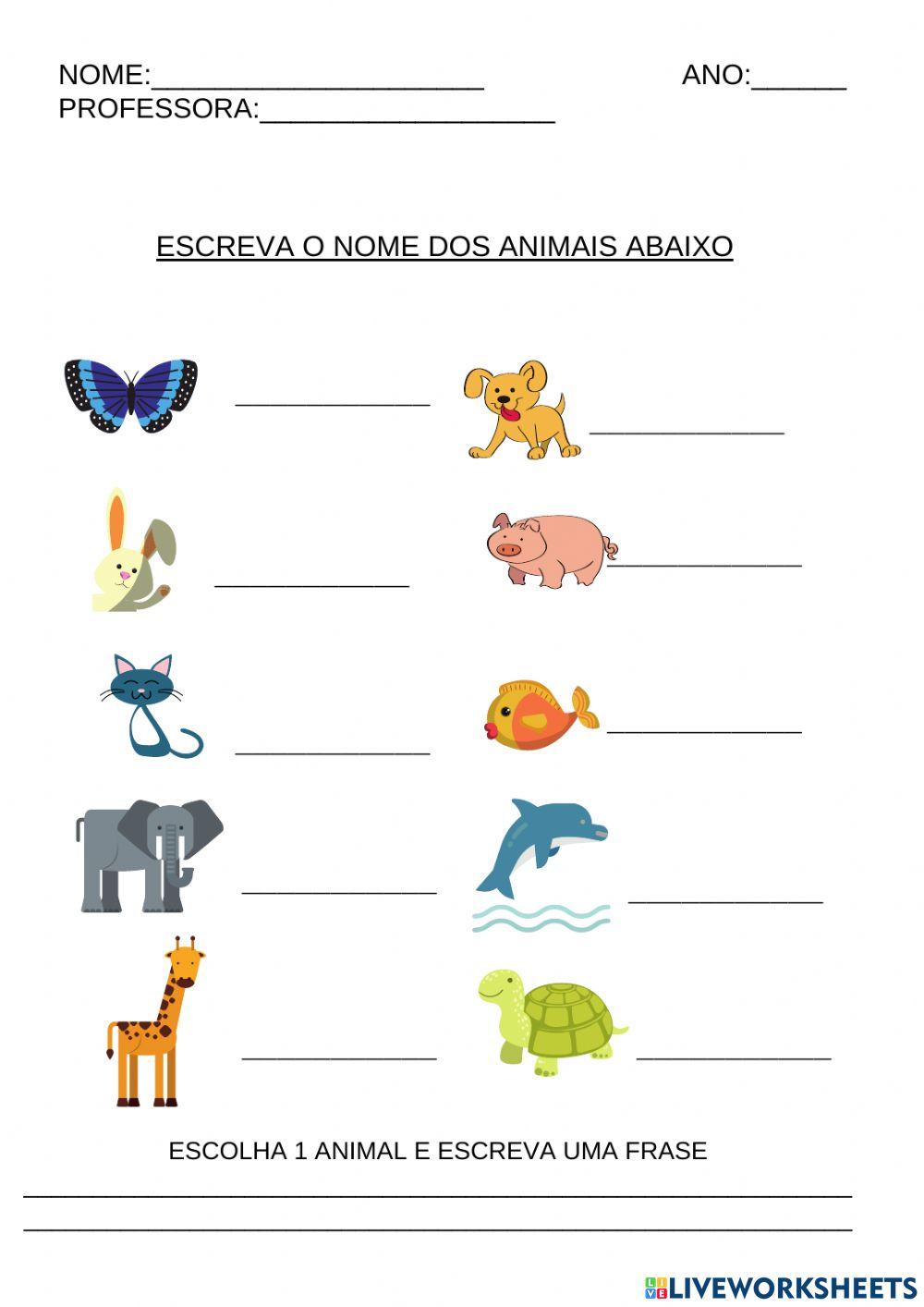 Lista de animais