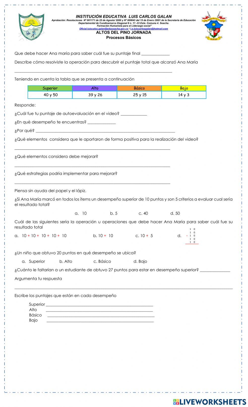 Actividad diagnóstica