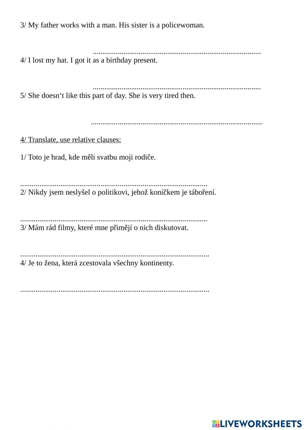Defining relative clauses