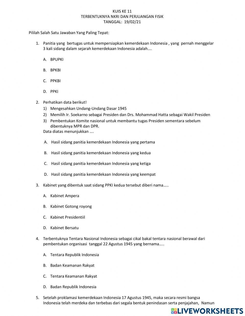 Terbentuknta NKRI dan perjuangan fisik