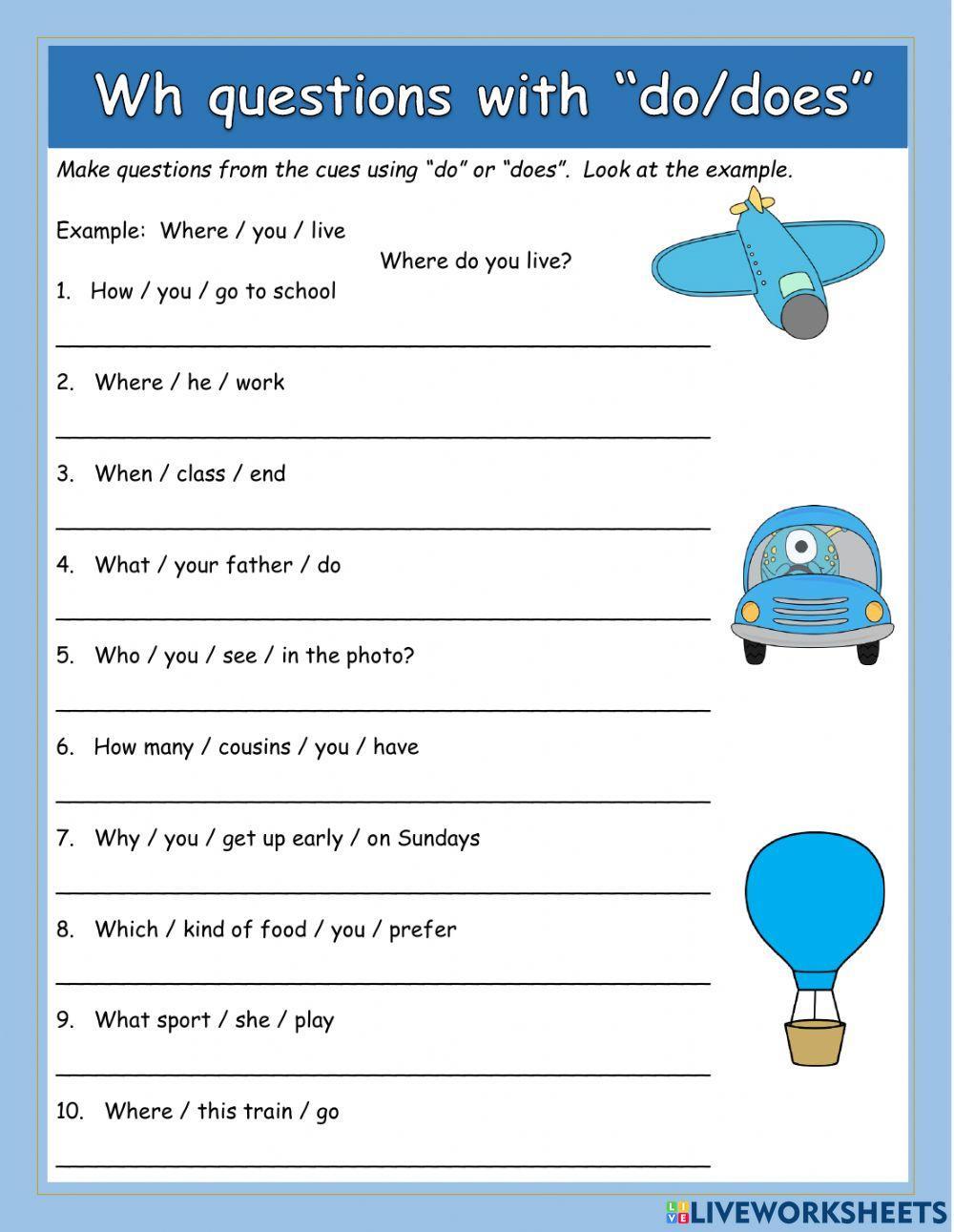 Wh Words Interactive Exercise For A1 Live Worksheets 54% OFF