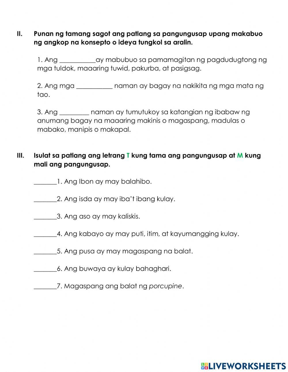 Lingguhang Pagsusulit sa Music at Arts