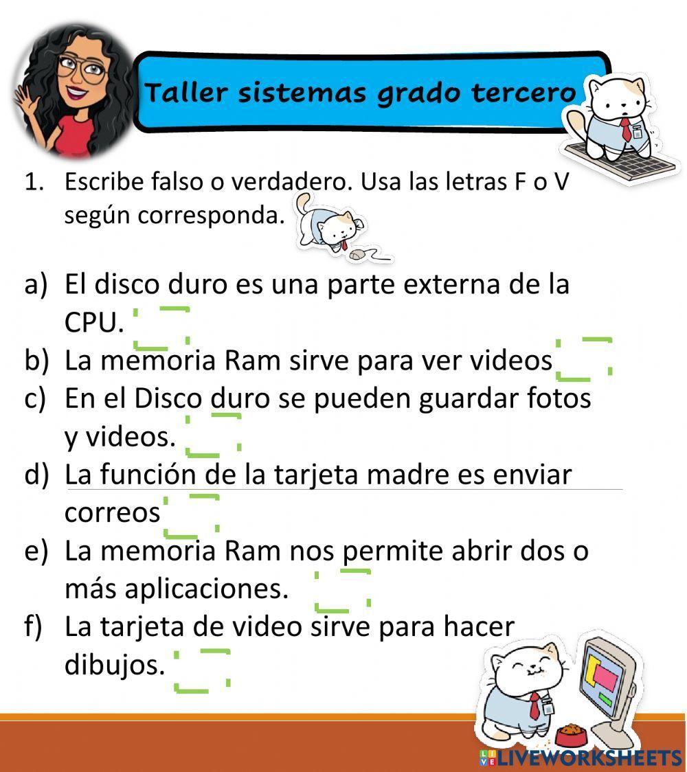 Taller partes internas del CPU