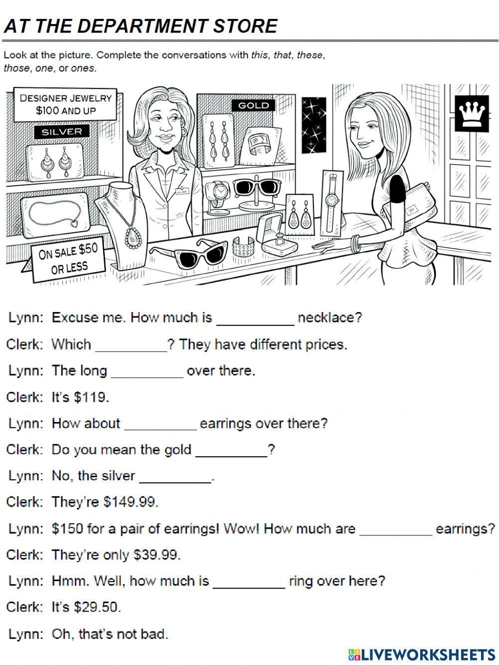 Demonstratives- one, ones.