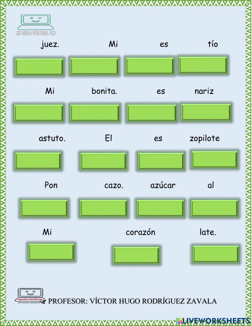 Ordena las oraciones con Z