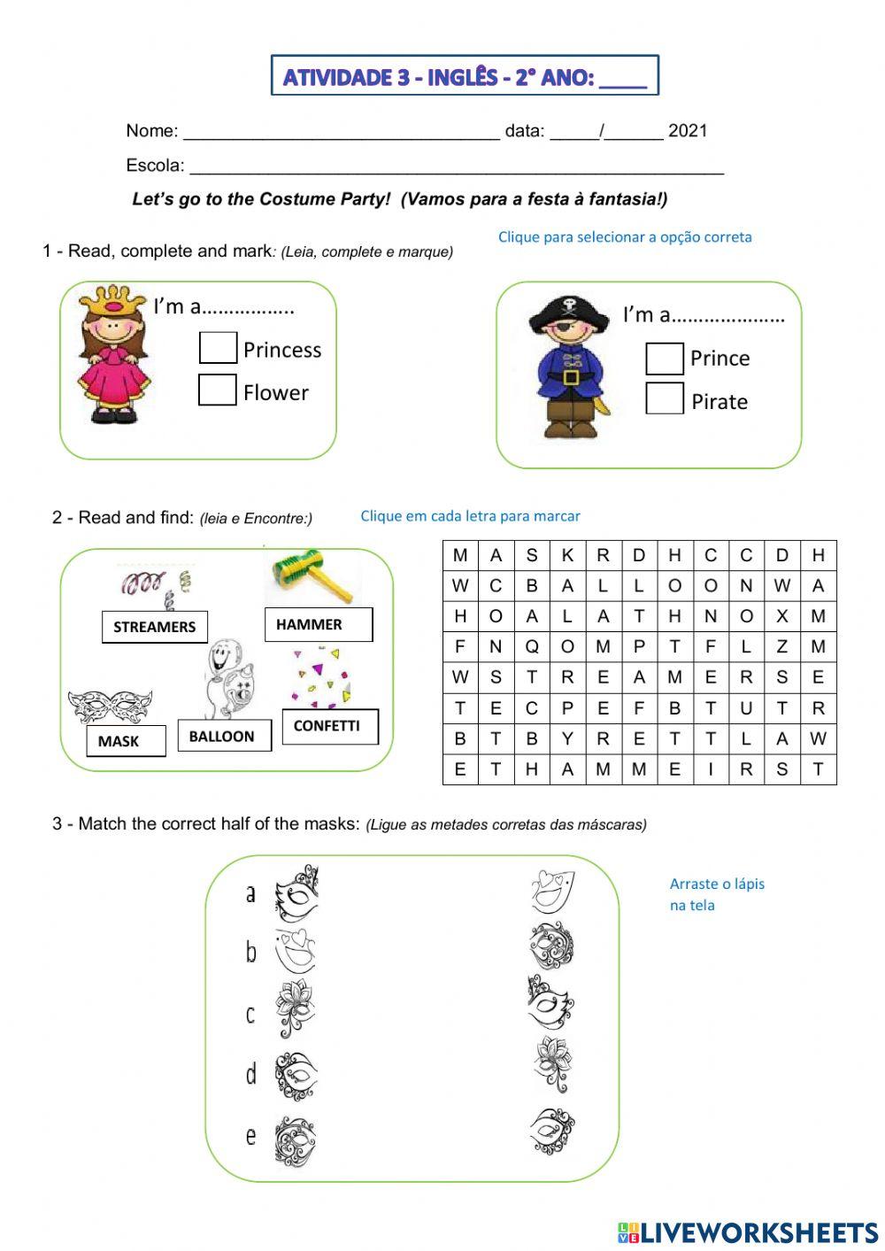 2° ano - INGLÊS - semana 3