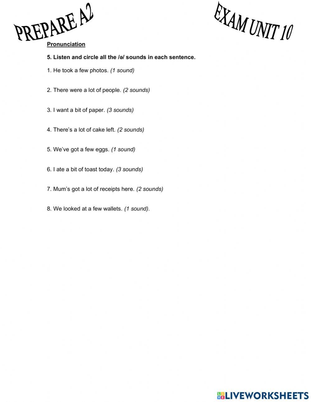 Prepare a2, unit test 10