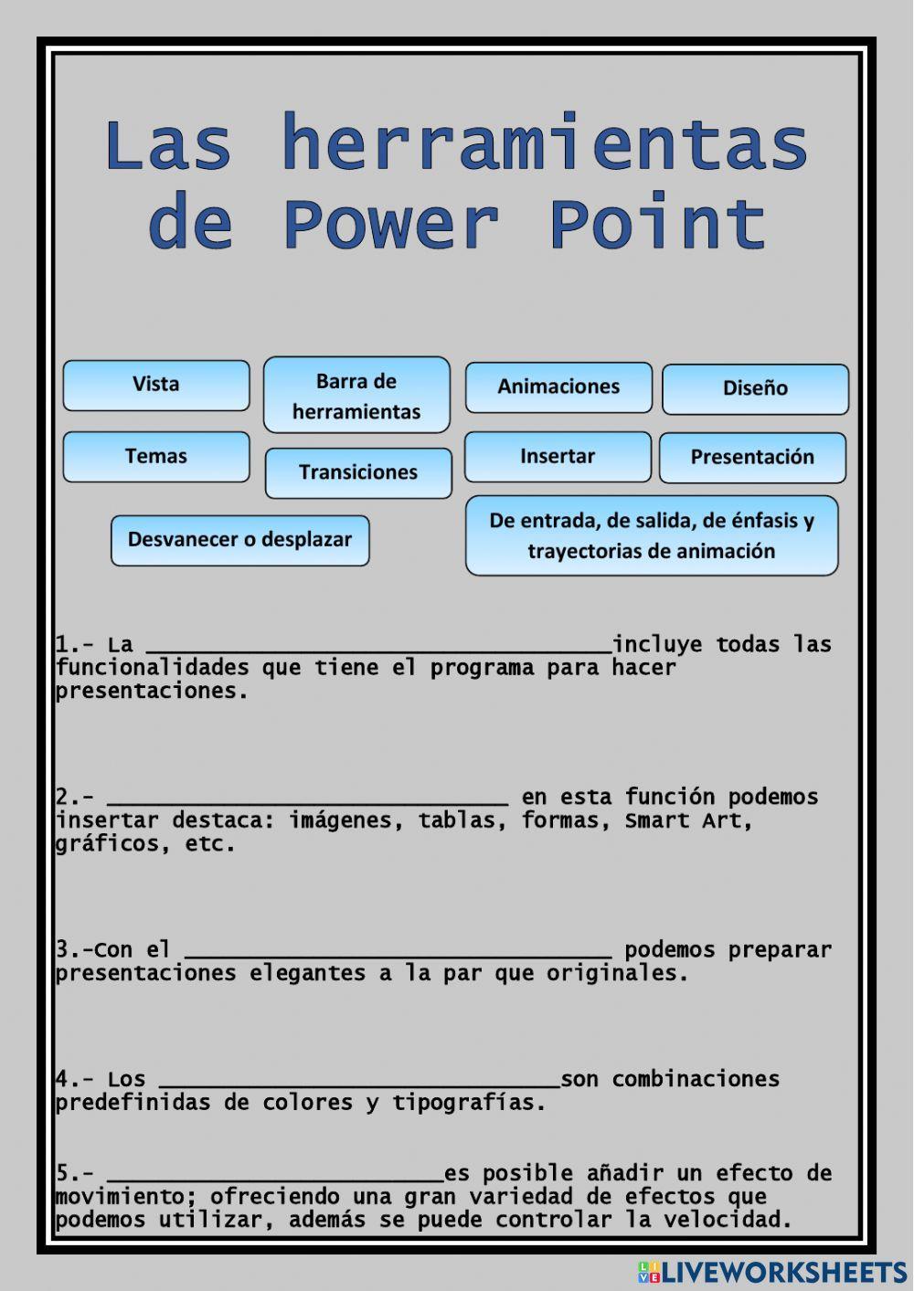 Las herramientas de Power Point