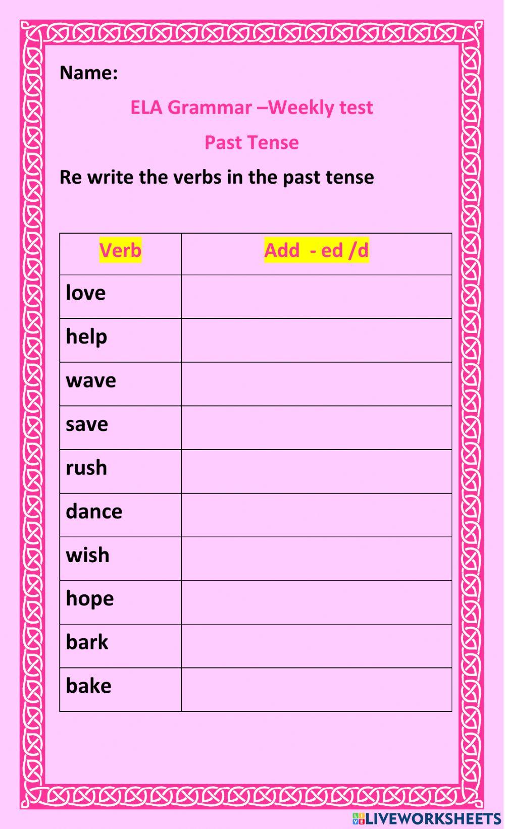 Simple past tense
