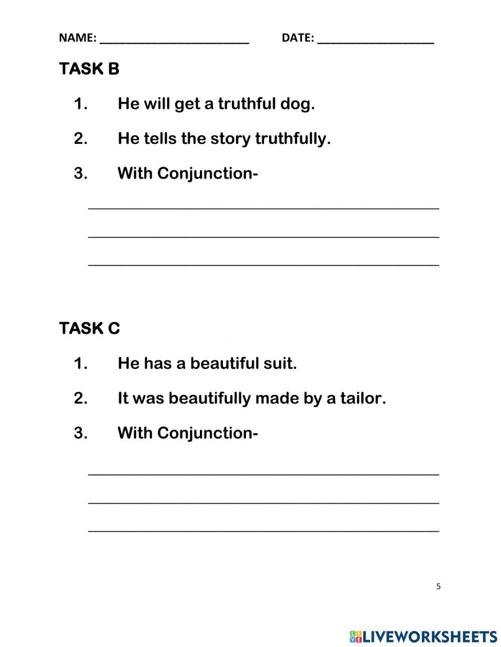 Conjunctions, Compound Words, Suffixes, Adverbs and Adjectives