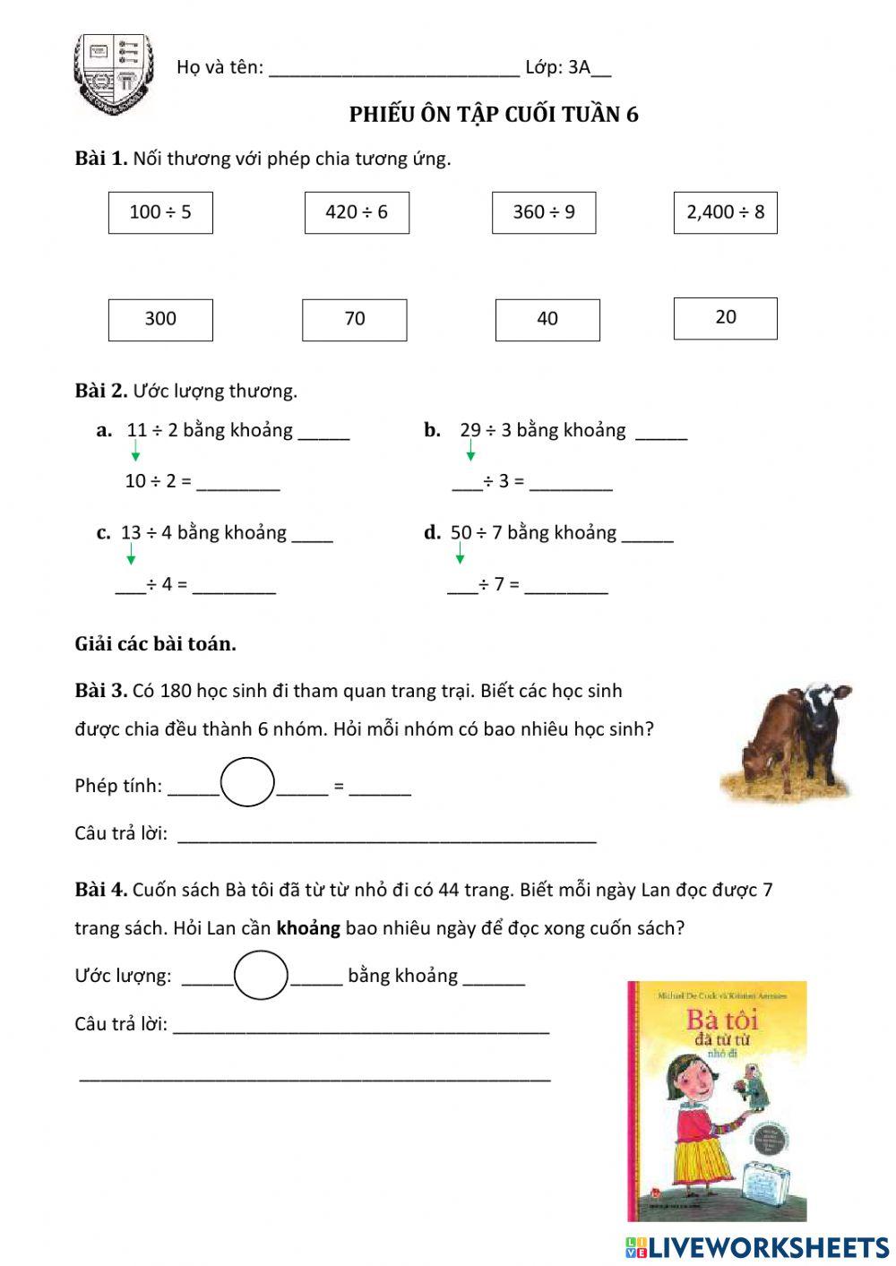 Phiếu cuối tuần 6