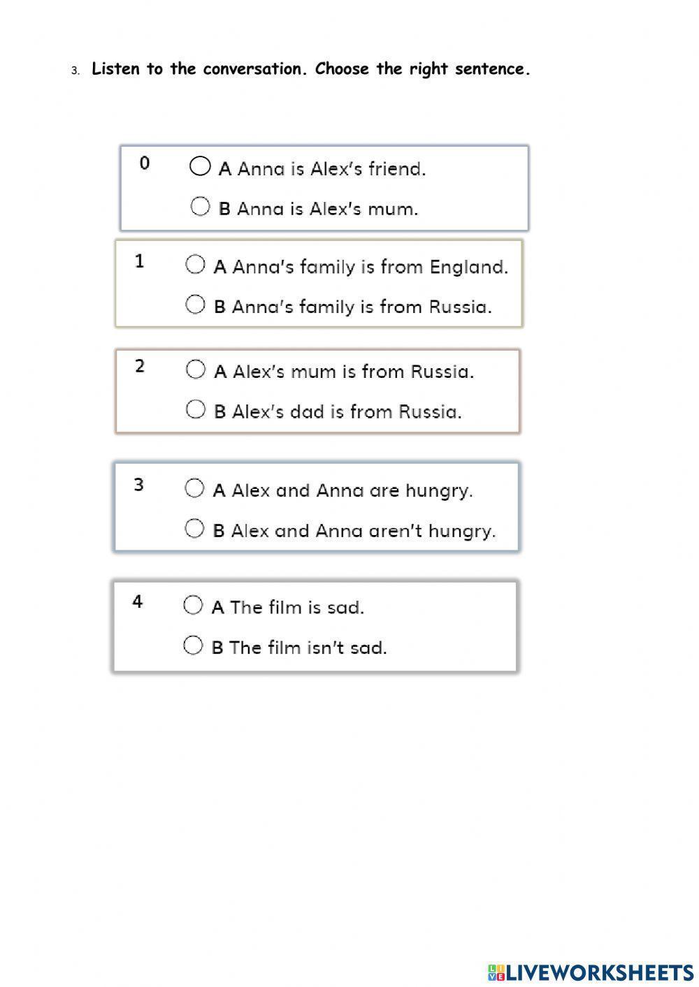 Listening test -Me and you-
