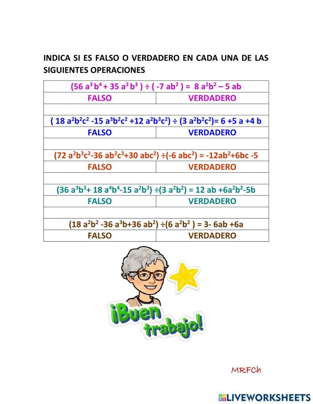 Polinomio entre monomio