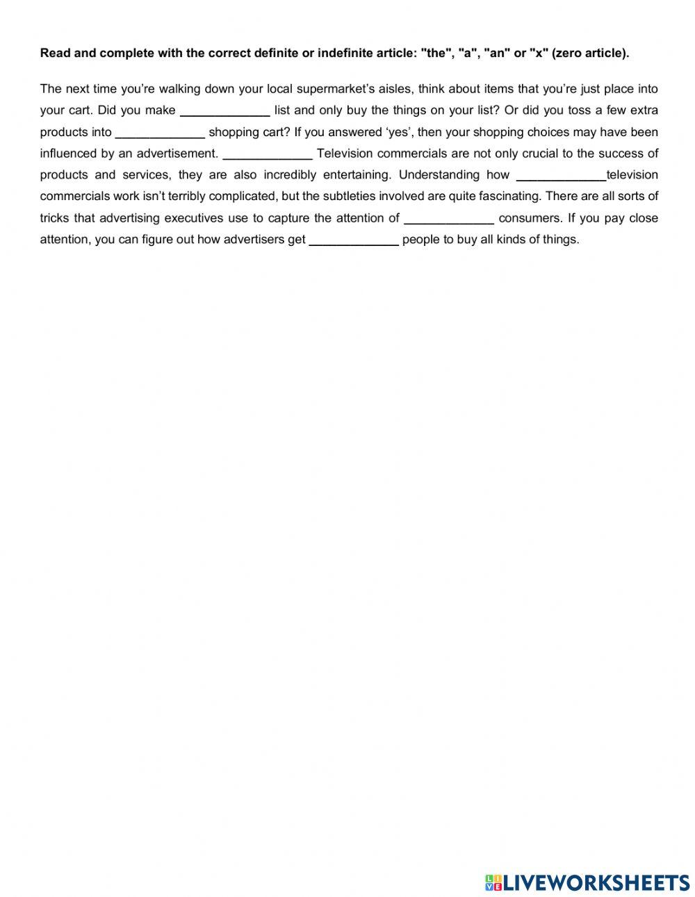 A-an, the, zero article