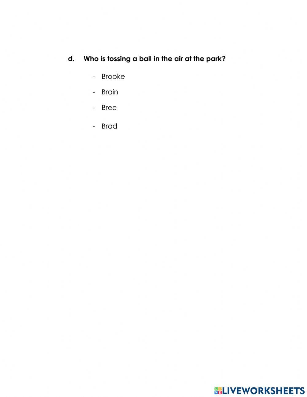 English Exam (GROUP1) - Comprehension