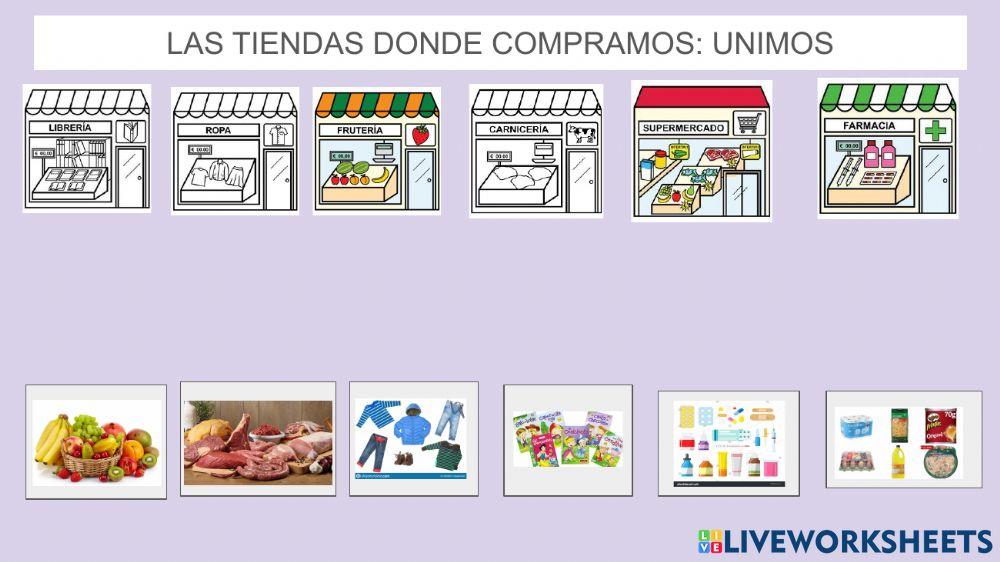 Une cada tienda con su producto