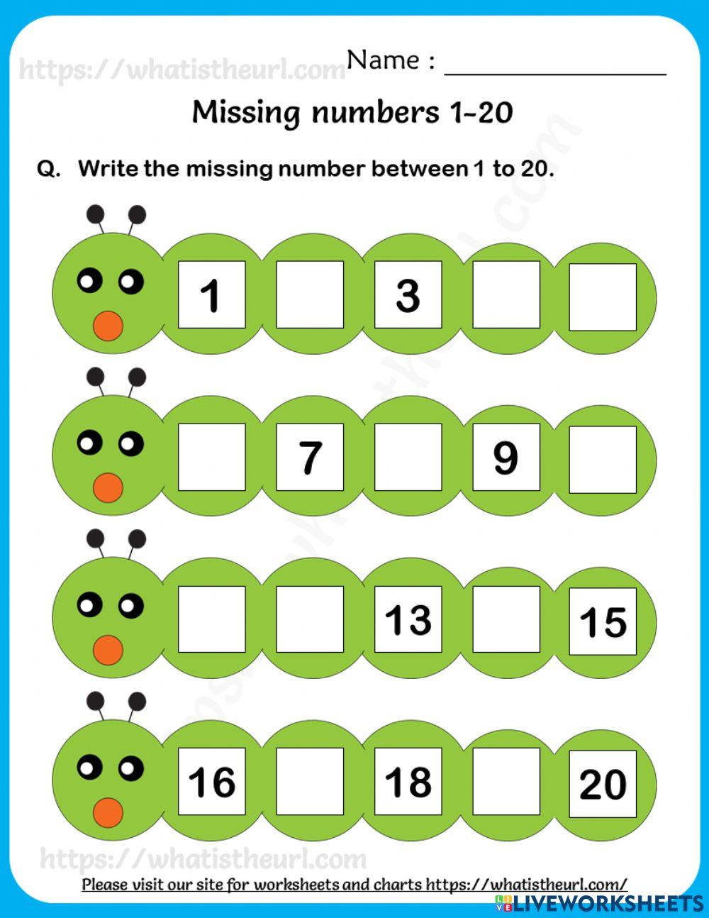 Missing numbers 6432505 ruchigogia LiveWorksheets