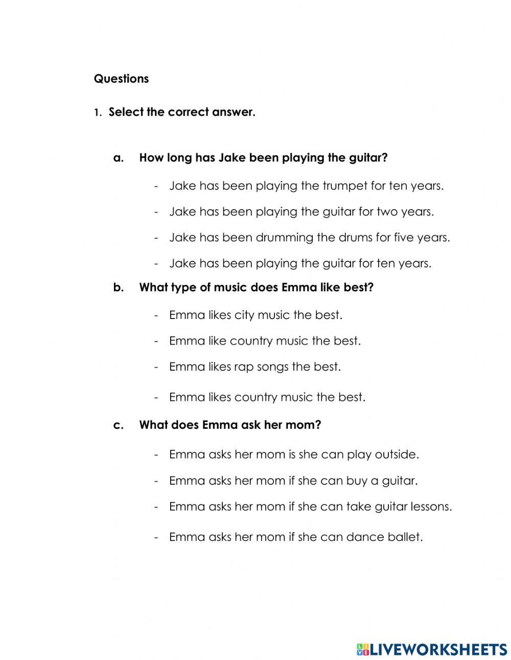English Exam (GROUP2) - Comprehension