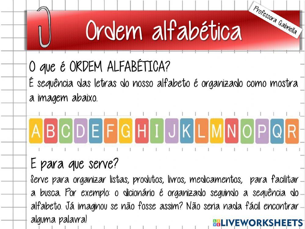 Ordem alfabética