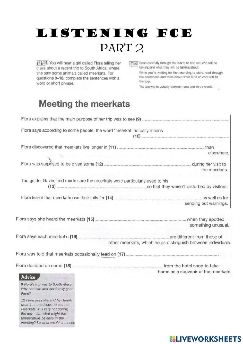 FCE LIstening part 2