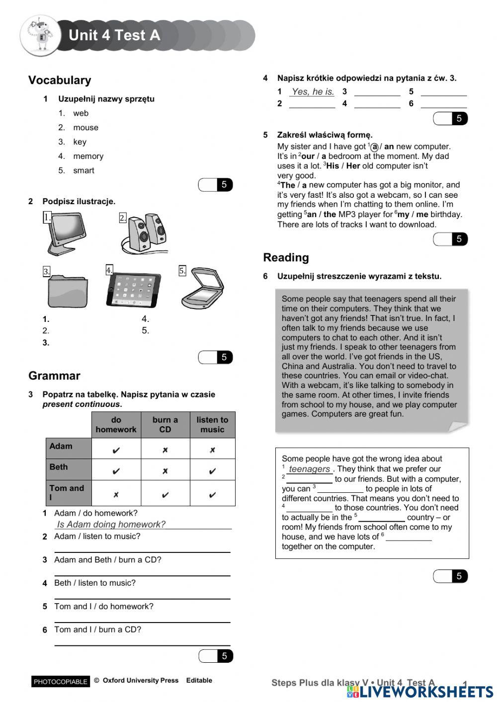6432628 Steps Plus 5 Unit 4 Thameur LiveWorksheets