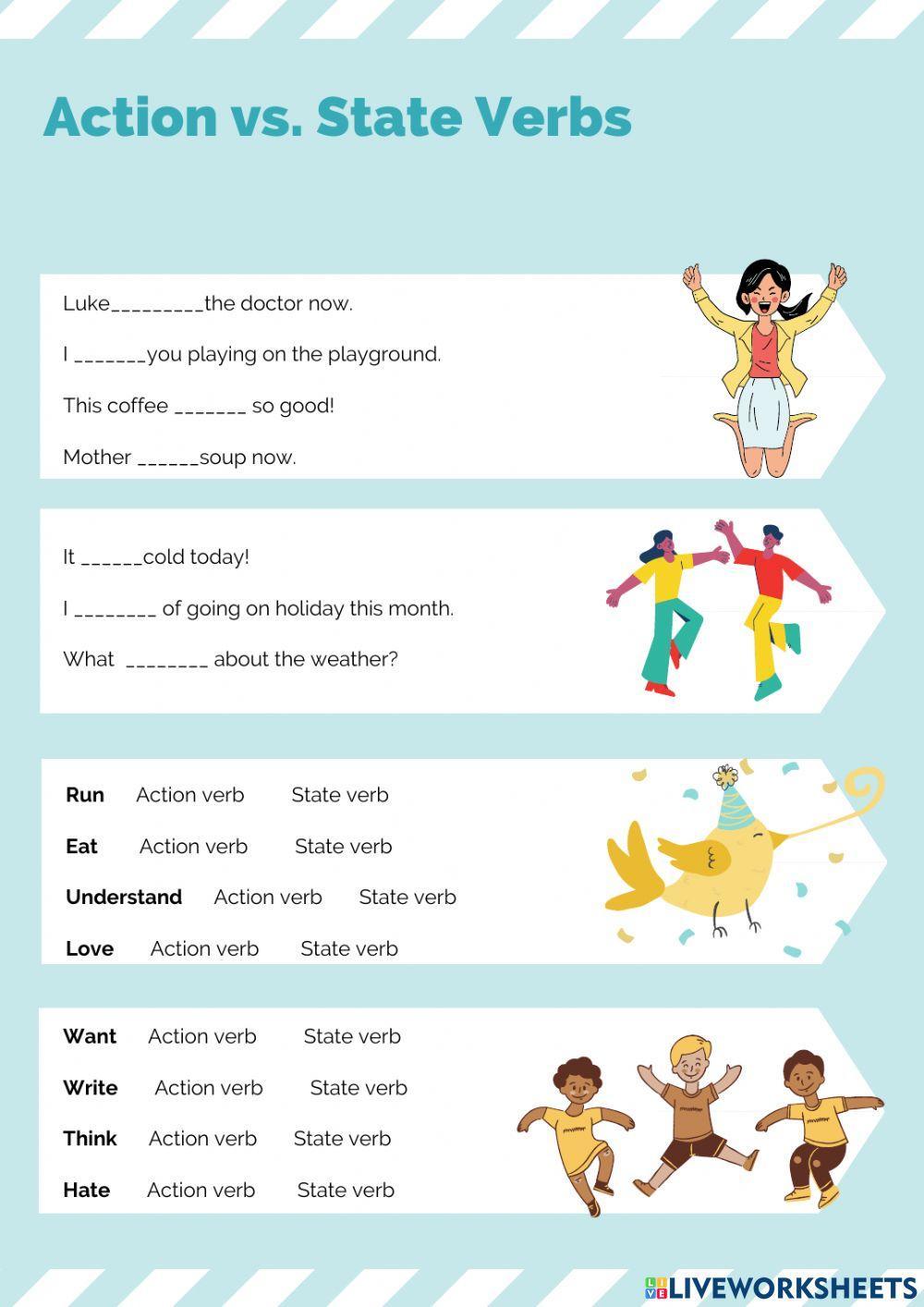 Action And State Verbs Exercises