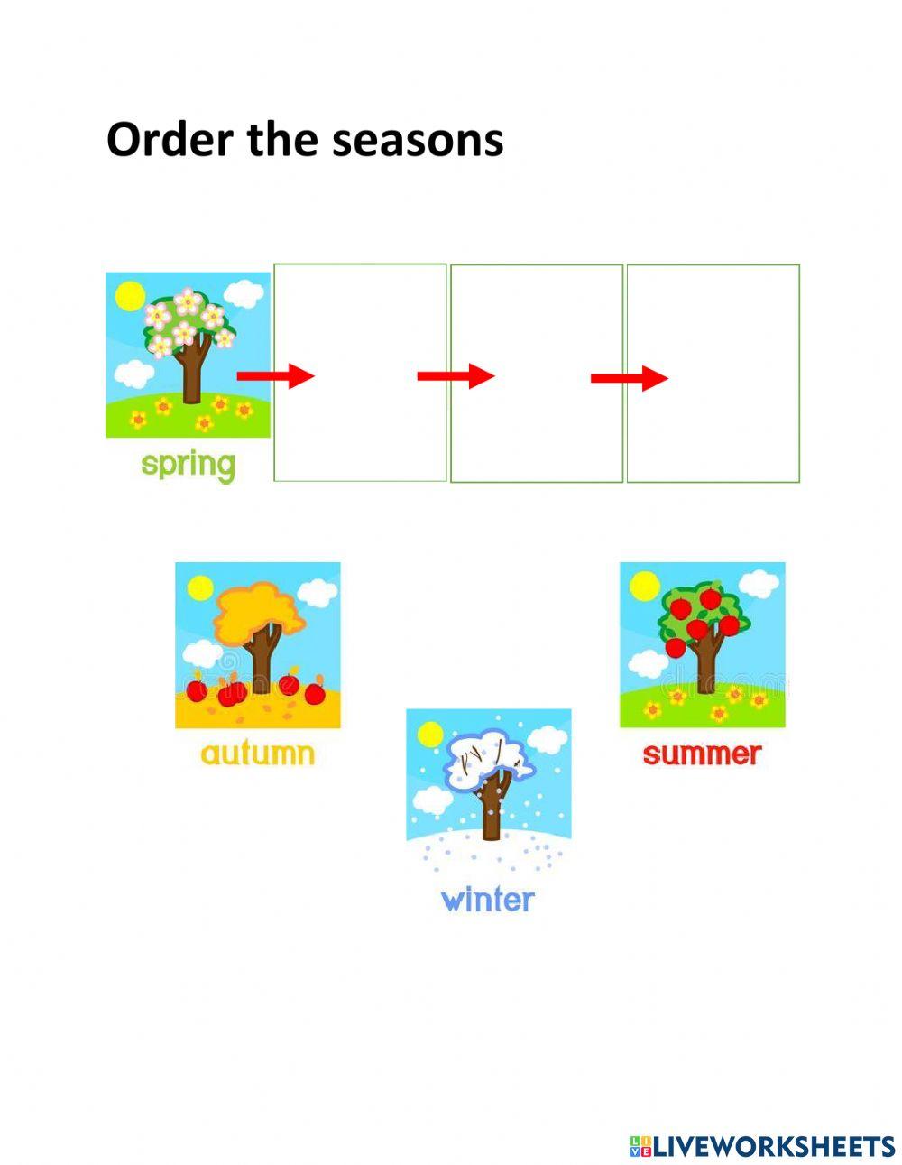Order the seasons worksheet Live Worksheets