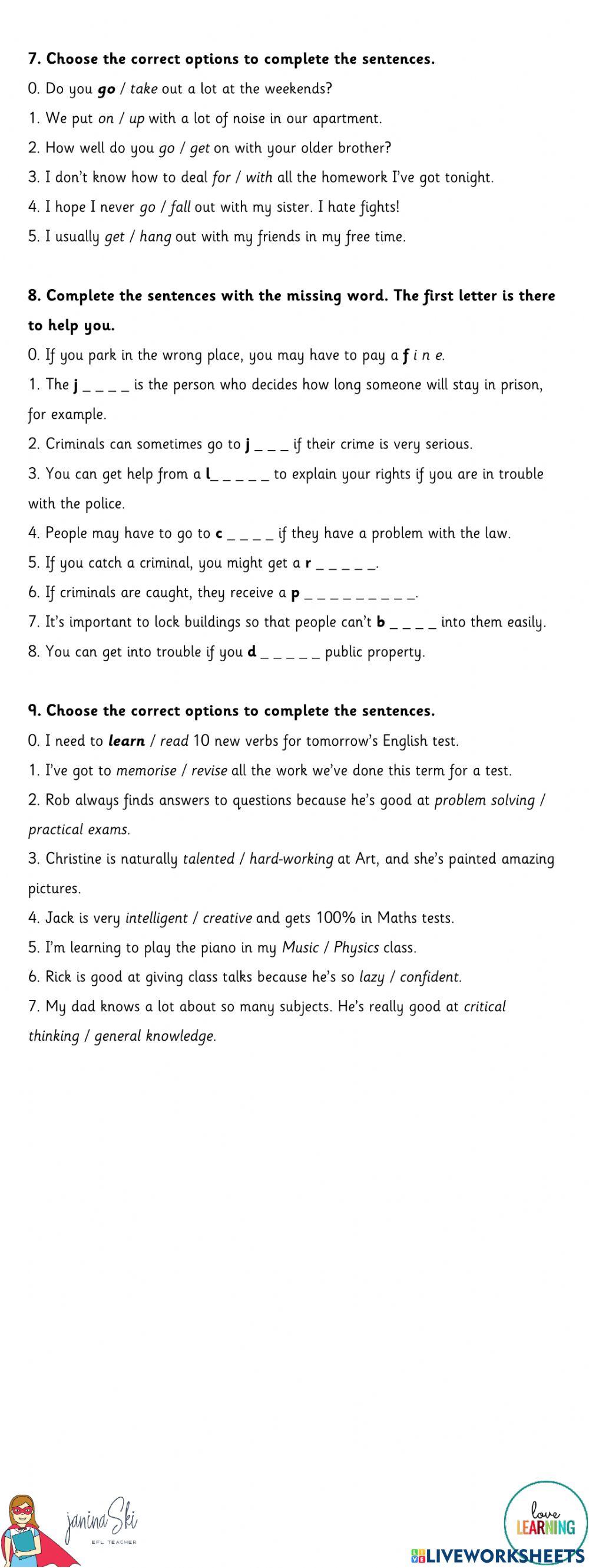 Use of English Practice Wider World Units 7-9