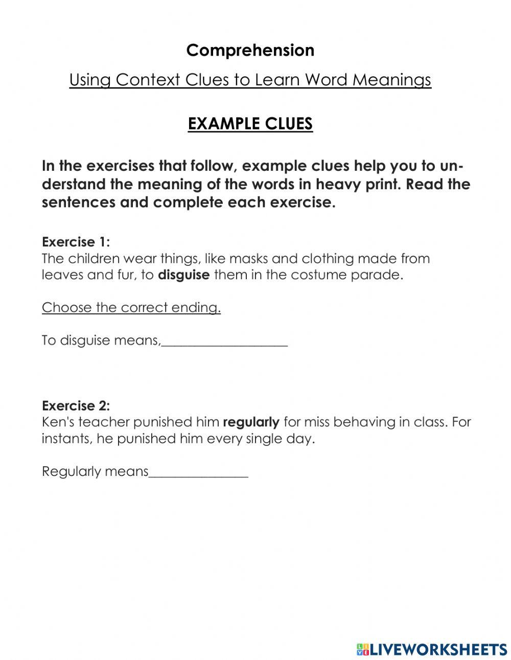 Context Clues-Example and Explanation Clues