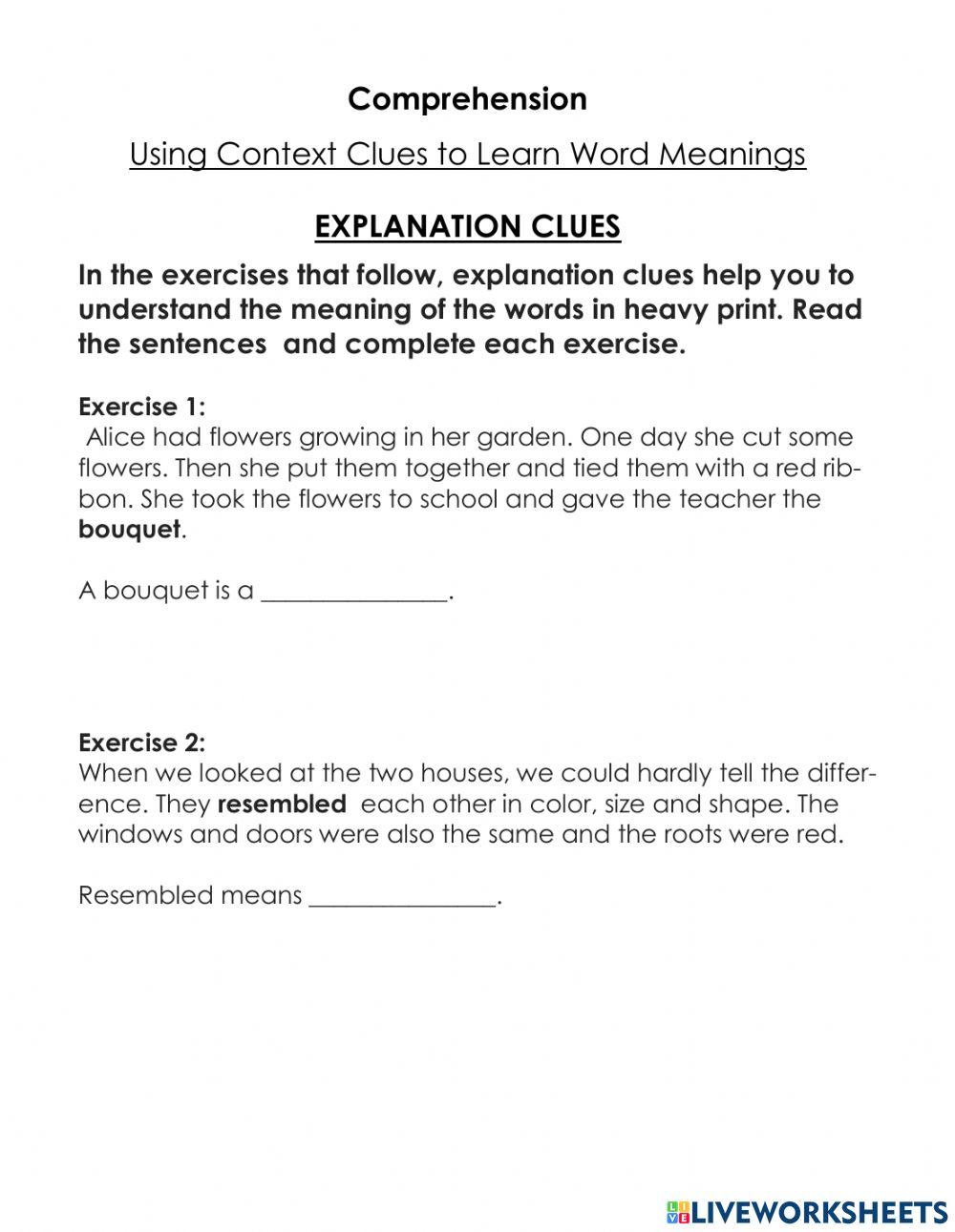 Context Clues-Example and Explanation Clues