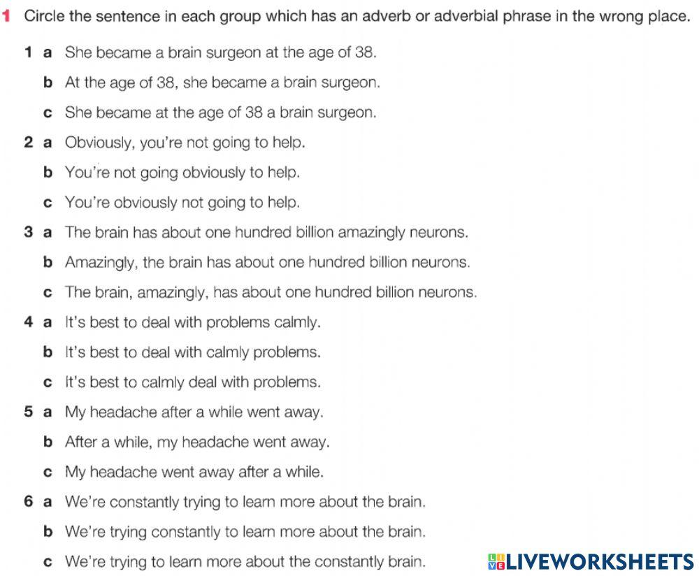 Adverbs and adverbial phrases