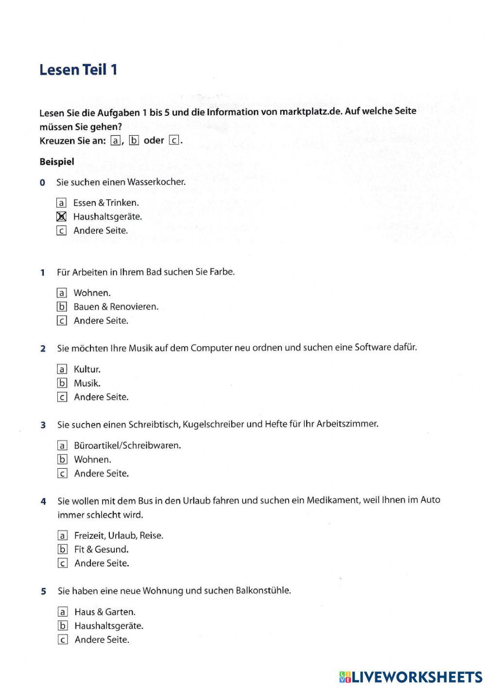 Deutsch Abschlussprüfung Realschule übungen Pdf Bw Prüfung A2 Lesen 1946 | Elena_Vy | Live Worksheets