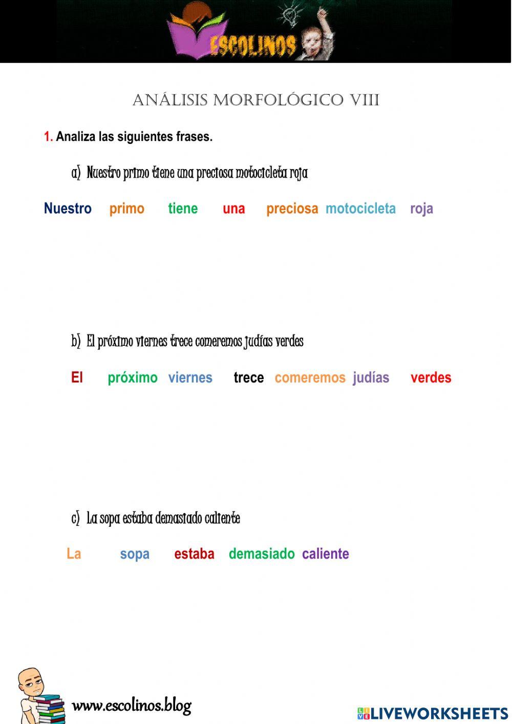 Análisis morfológico VIII