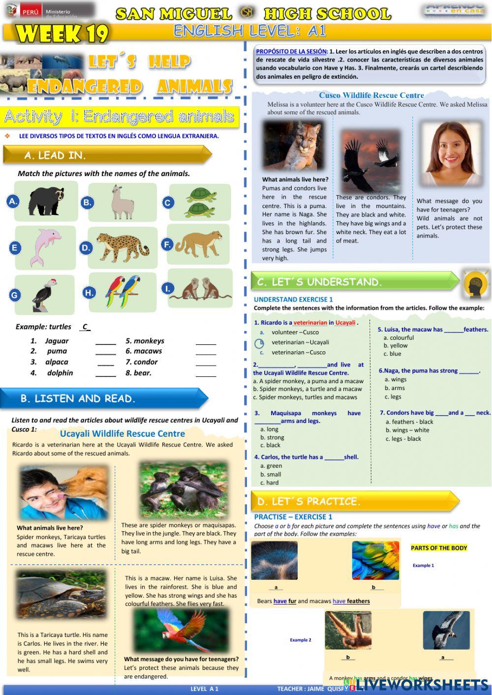 Week 19 aprendo en casa level a1