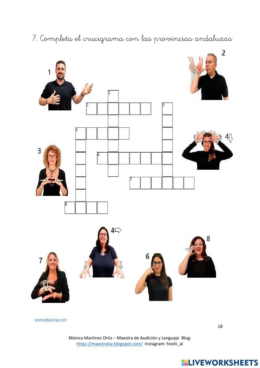 Crucigrama Provincias Andalucía LSE