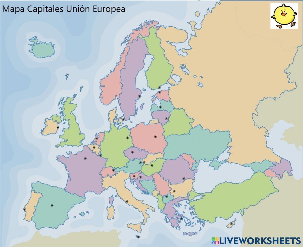 Mapa Capitales Unión Europea