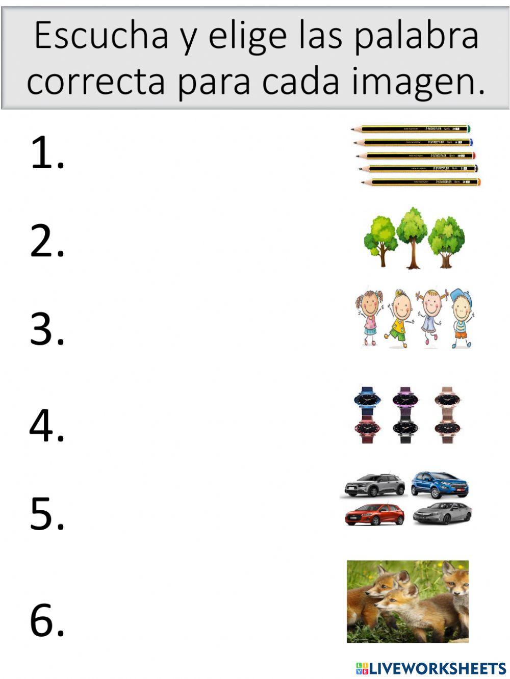 Plurales con s, es y ces