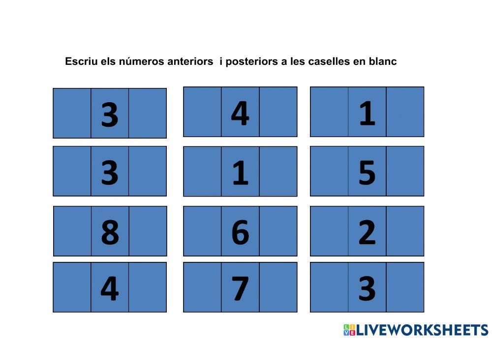 Número anterior i posterior