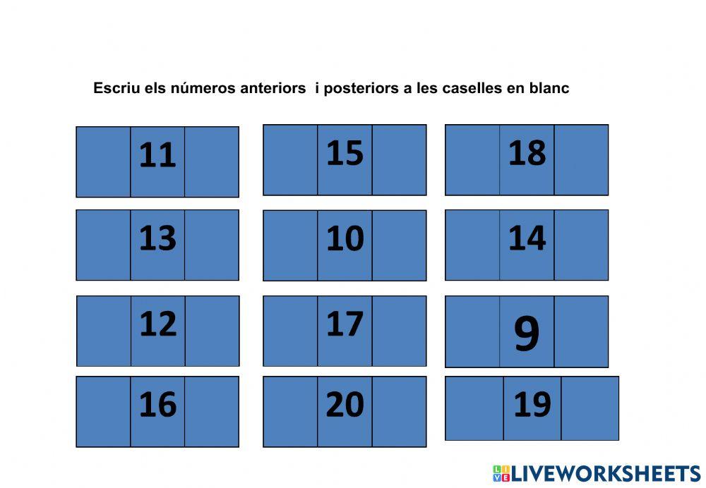 Número anterior i posterior