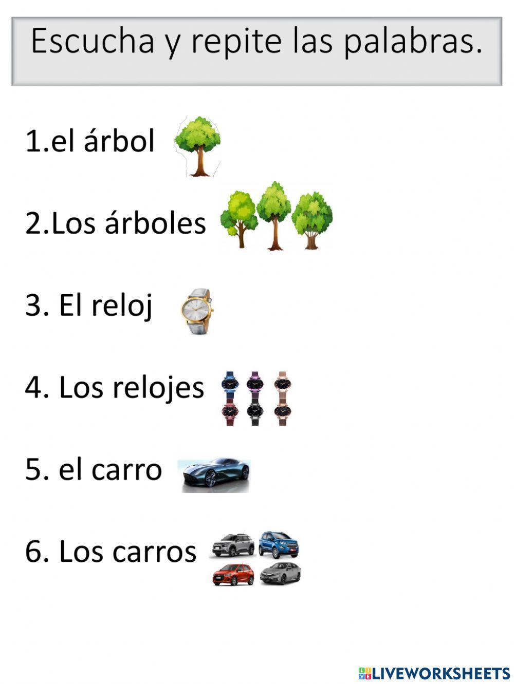 Plurales con s, es y ces