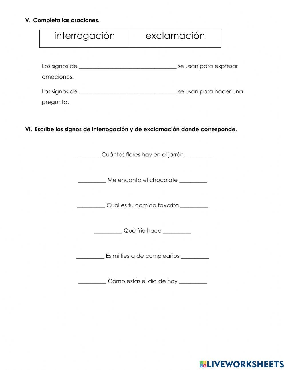 Examen de español 2°